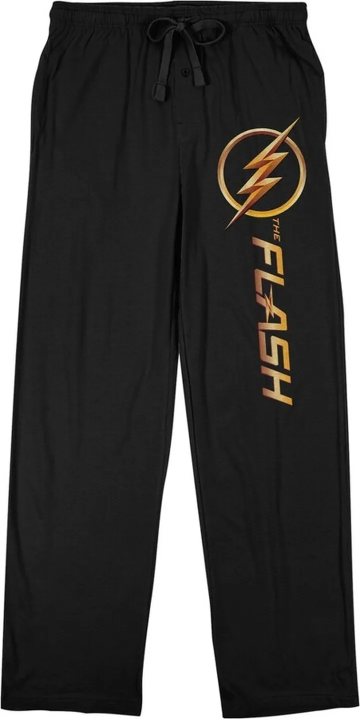 Flash Gold Logo Men’s Black Sleep Pajama Pants-XX-Large