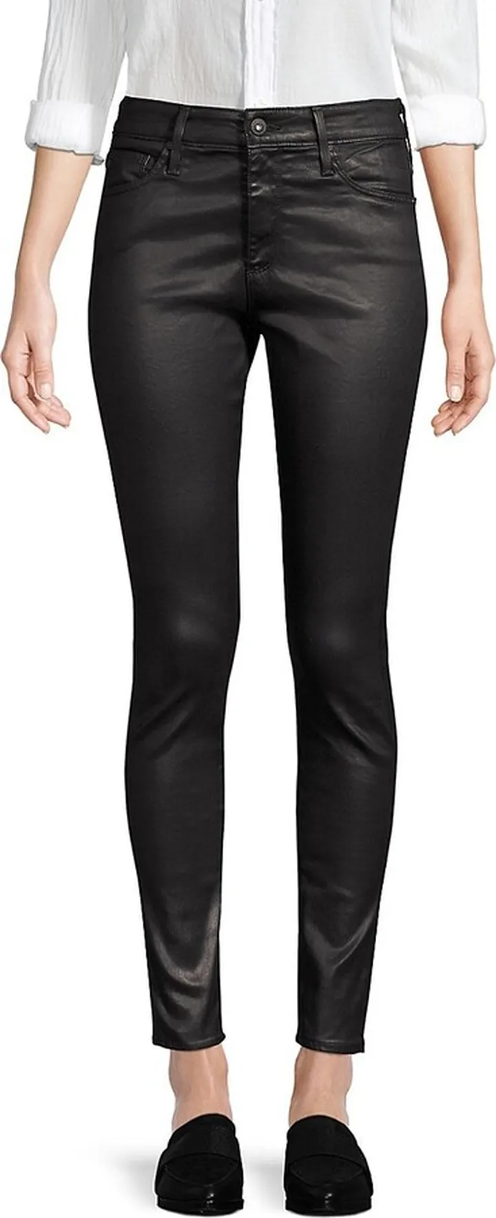 Farrah High-Rise Ankle Faux Leather Skinny Pants