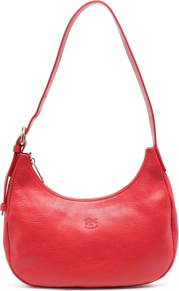 Curved-Edge Leather Shoulder Bag