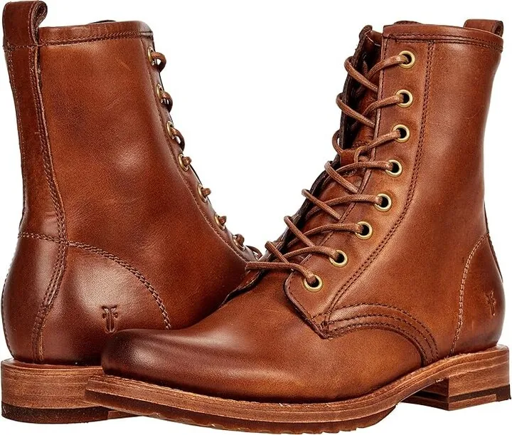 Frye Veronica Combat (Caramel Antique Pull Up) Women's Lace-up Boots