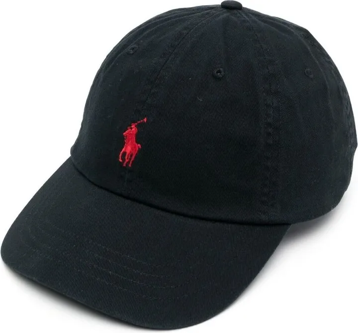 Black Baseball Cap With Logo Embroidery In Cotton Man
