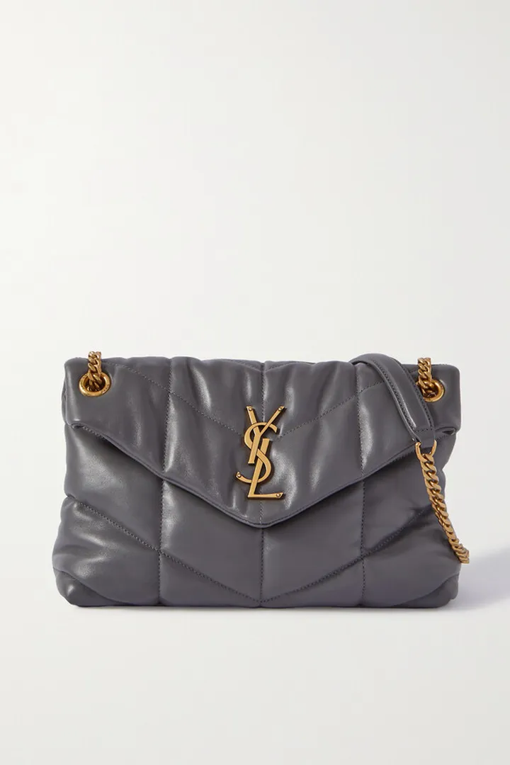 SAINT LAURENT - Loulou Puffer Small Quilted Leather Shoulder Bag - Gray