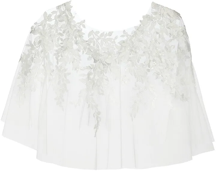 Embroidered Tulle Capelet