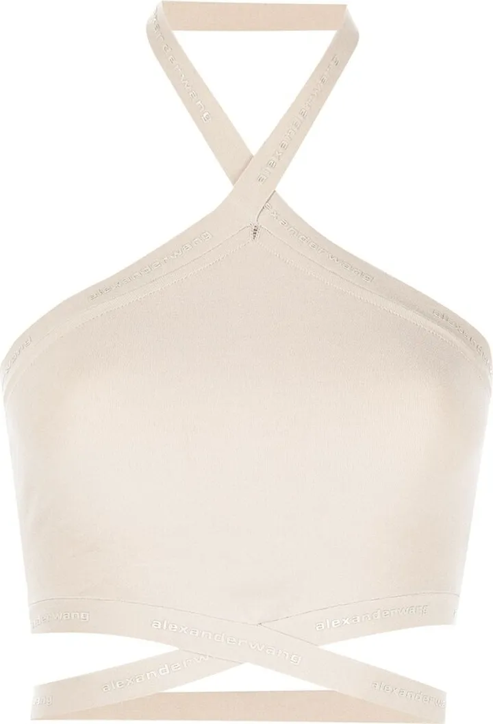 Logo-Trim Halterneck Top