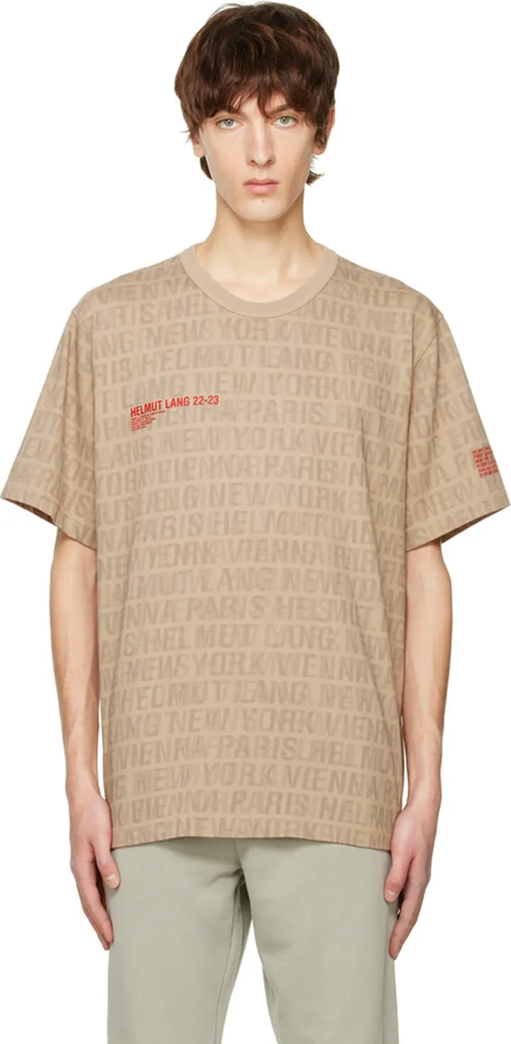 Helmut Lang Tan Printed T-Shirt