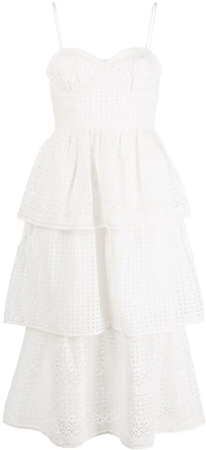 Broderie Anglaise Tiered Midi Dress