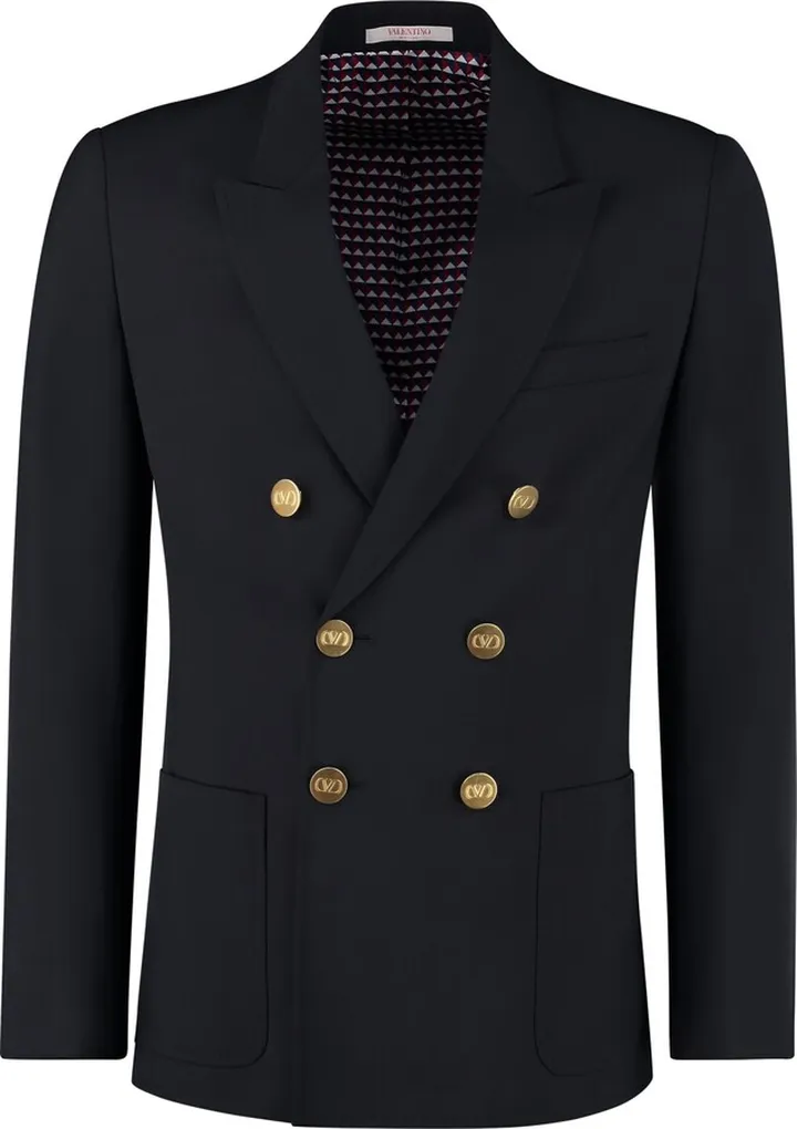Wool Blend Double-breasted Jacket