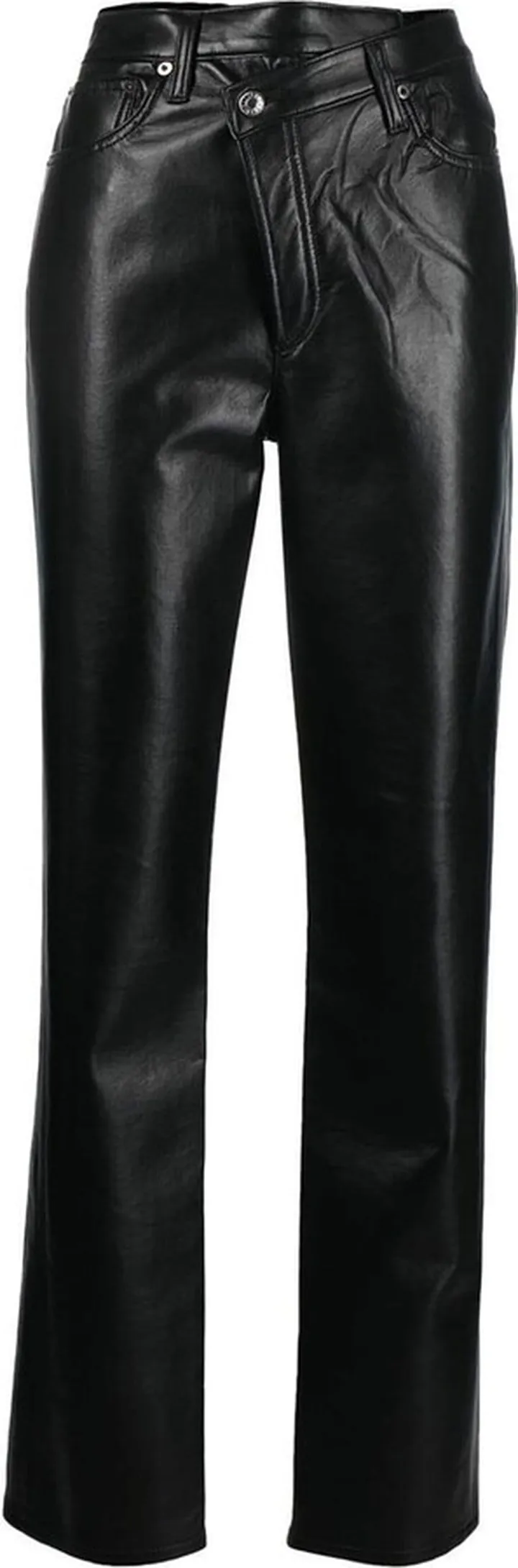 Asymmetric Recycled Leather-Blend Trousers