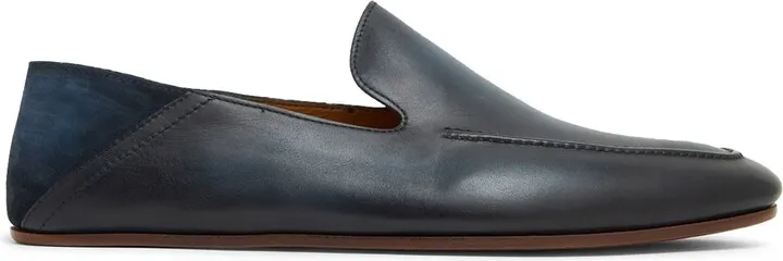 Almond-Toe Leather Slippers