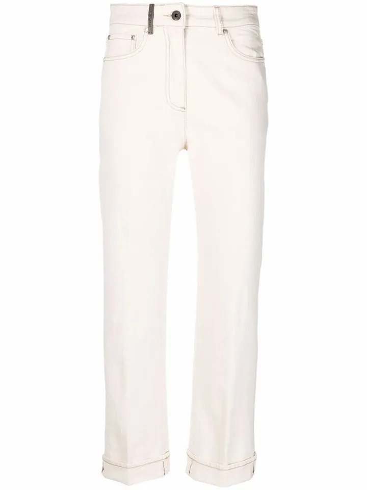 Cropped Straight-Leg Trousers