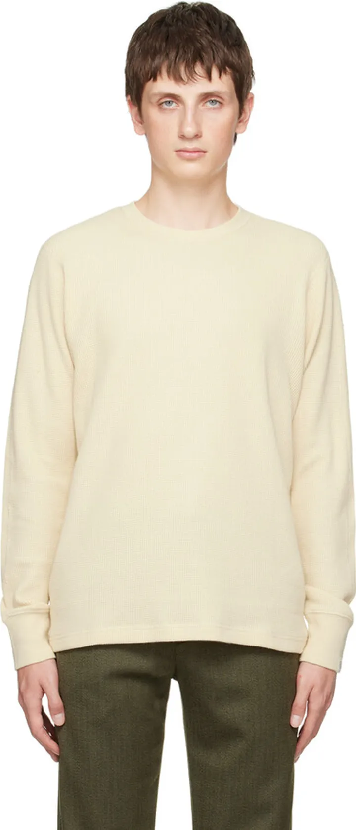 rag & bone Off-White Garment Dyed Long Sleeve T-Shirt