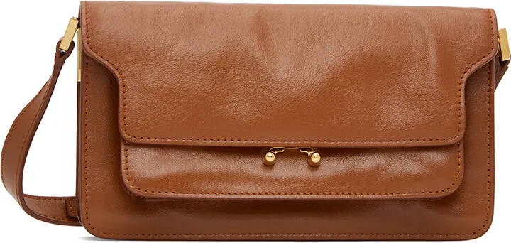 Marni Brown East West Trunk Shoulder Bag