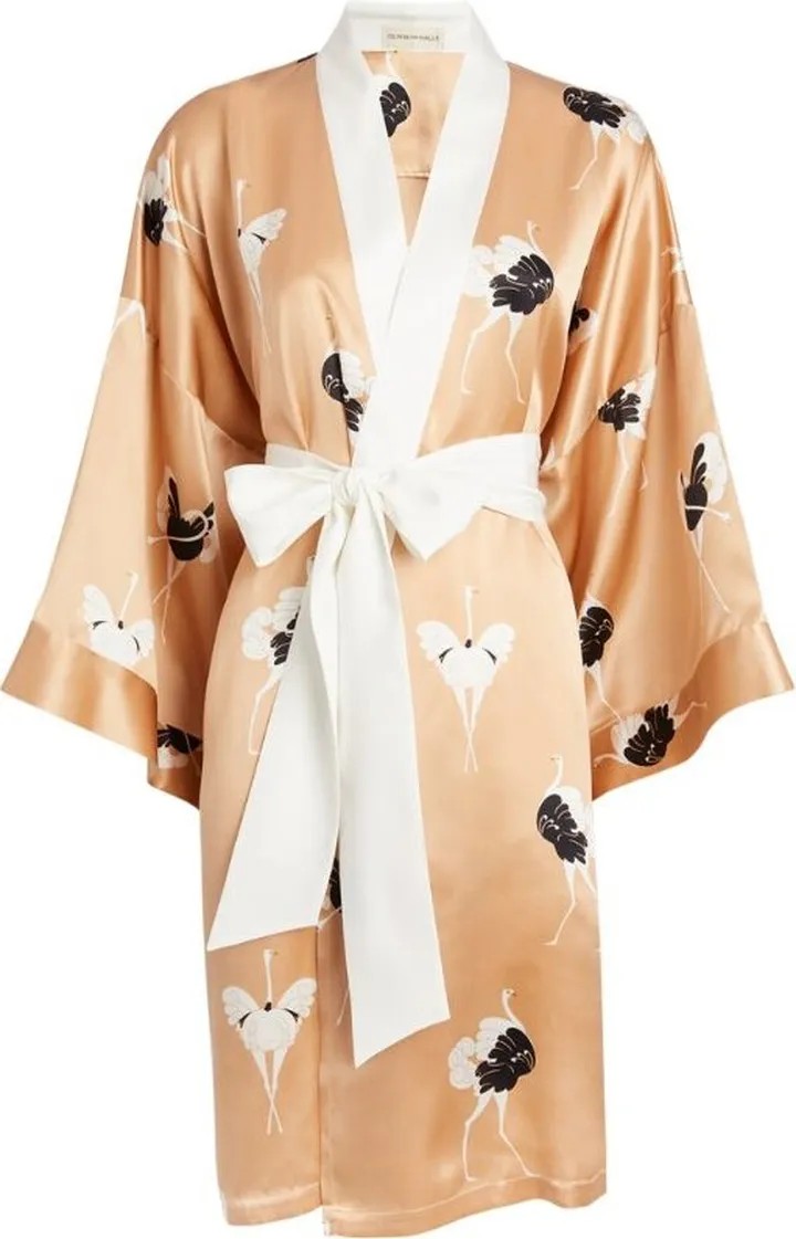 Olivia Von Halle Silk Short Mimi Robe