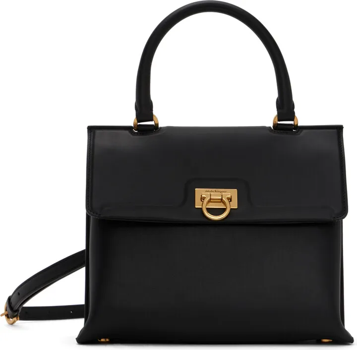 Ferragamo Black Trifolio Bag