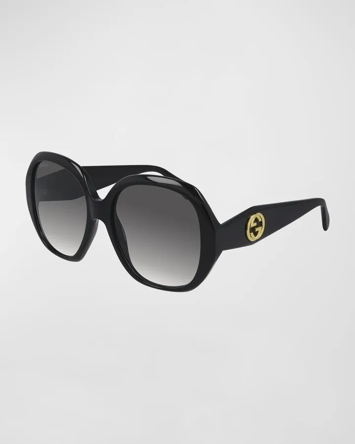 Oversized Round Acetate Sunglasses