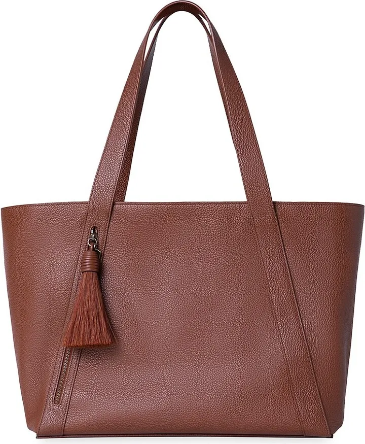 Alexa Leather Zip-Top Tote