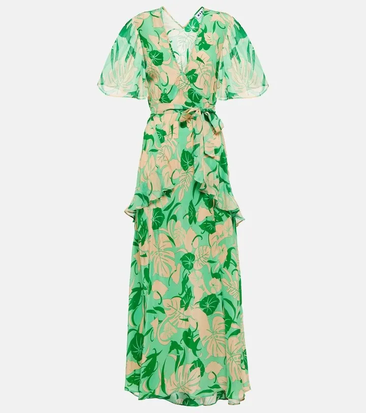 Evie floral silk midi dress