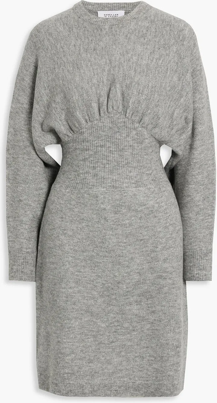 Brushed mélange knitted mini dress
