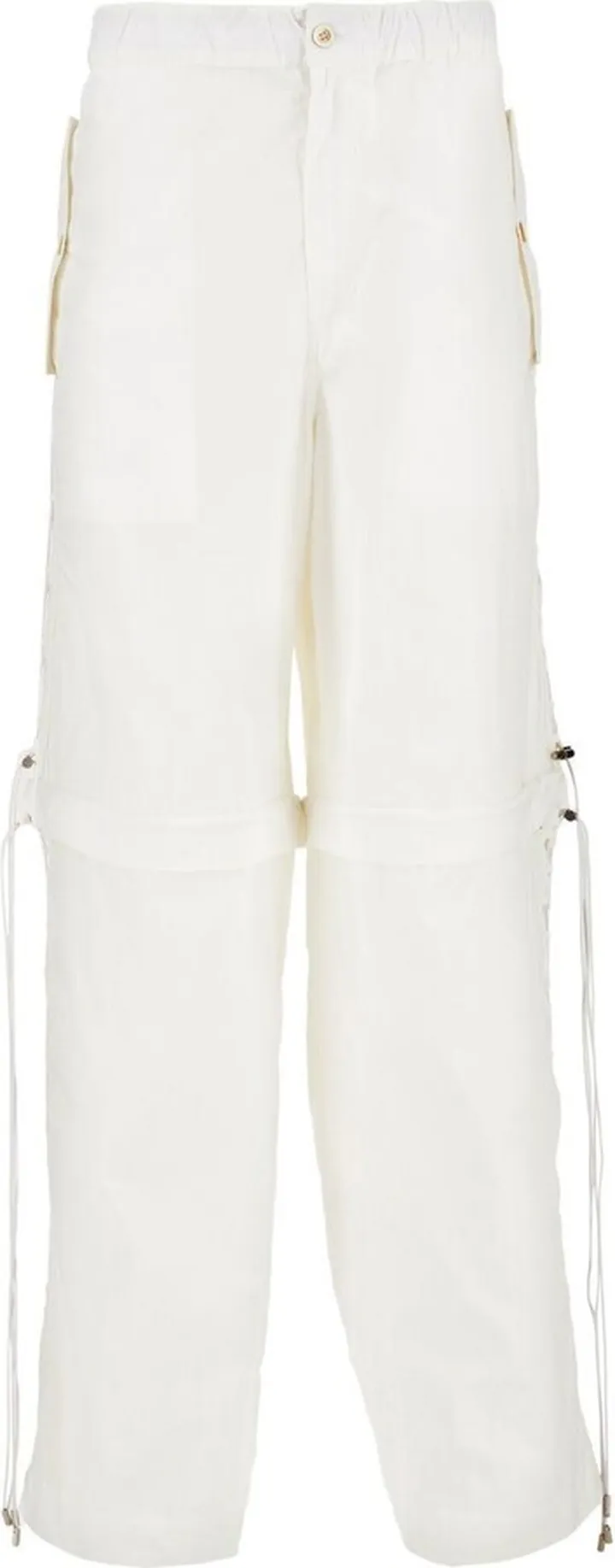 White Straight-Leg Cargo Trousers