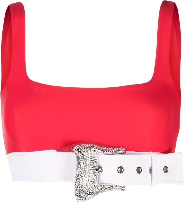 Red Belted Bikini Top