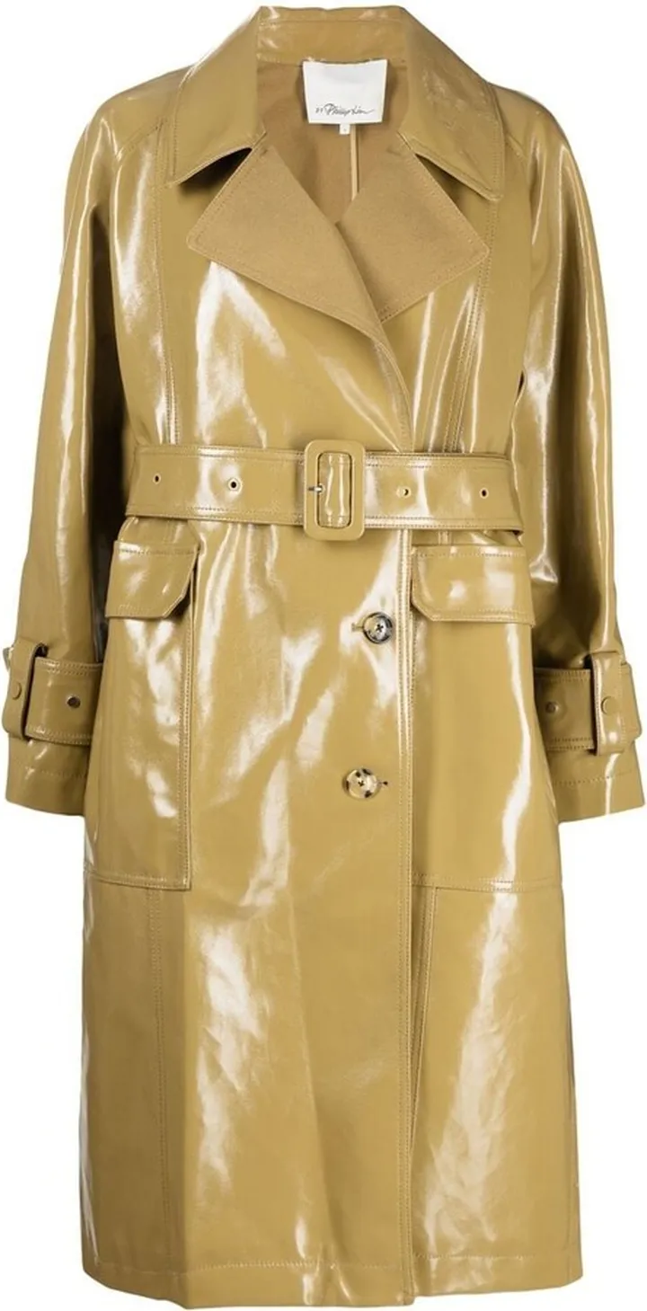 Laminated Cotton Canvas Trench Coat