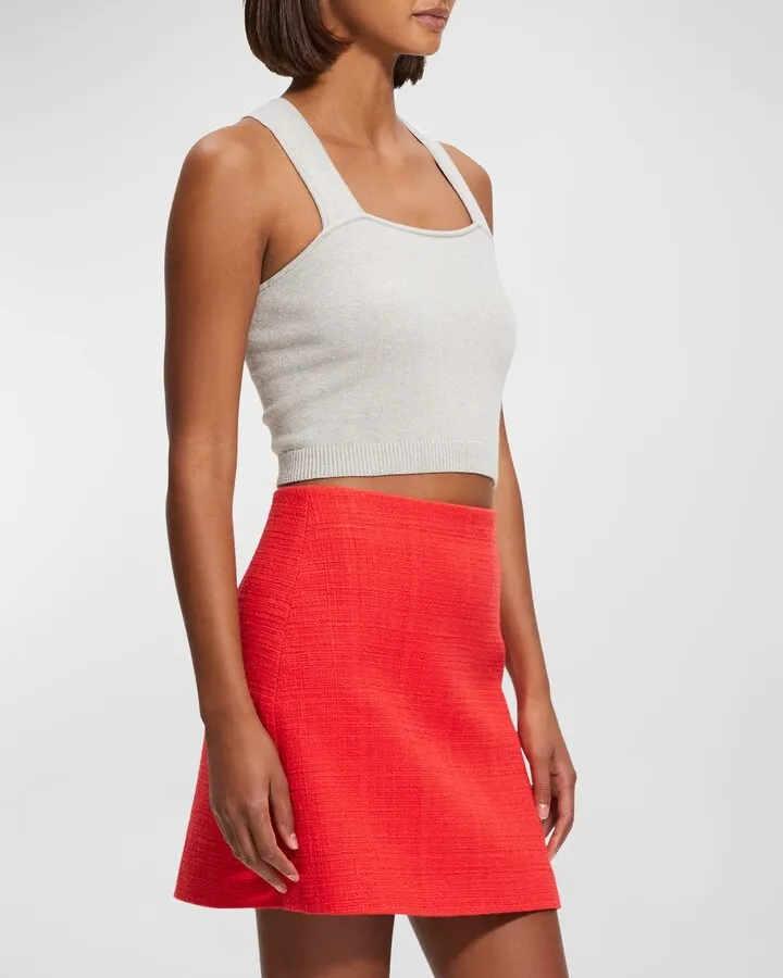Cotton-Cashmere Cropped Tank Top