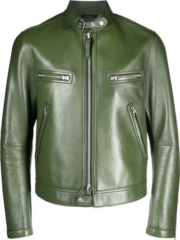 Zip-Up Leather Jacket