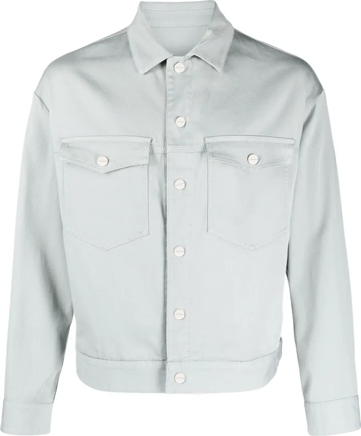 Press-Stud Denim Shirt Jacket