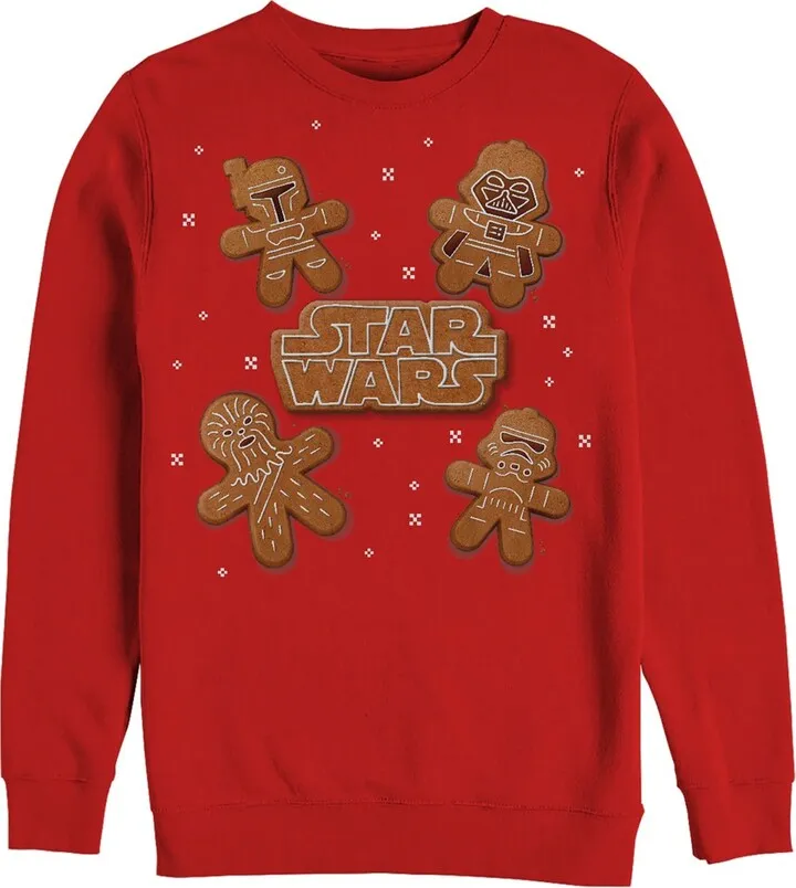Men's Star Wars Christmas Gingerbread Characters Sweatshirt - Red - X Large