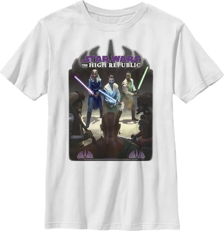 Boy's Star Wars The High Republic Protectors of the Jedi T-Shirt - White - Large