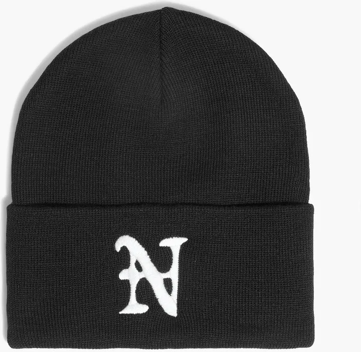 Embroidered wool beanie