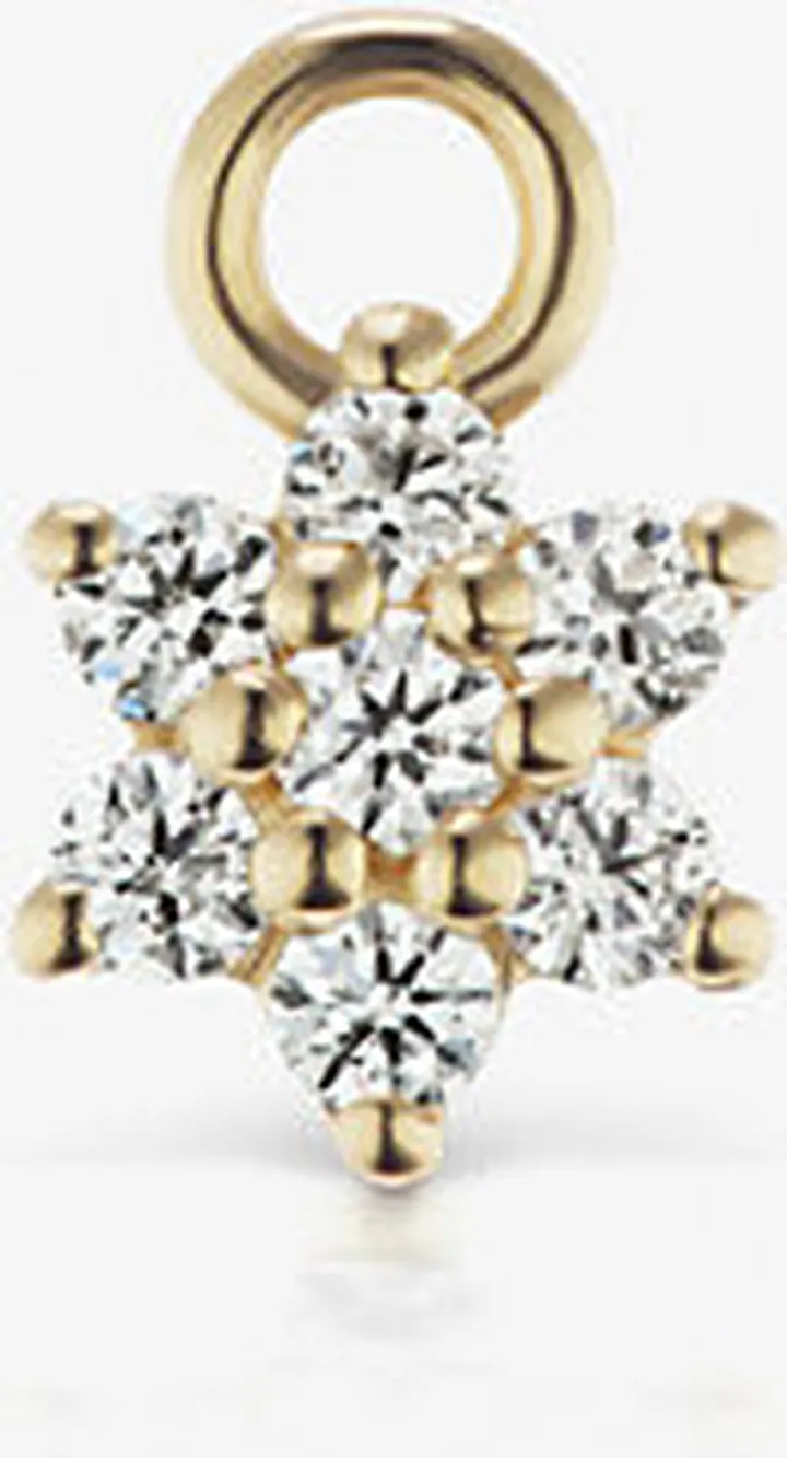 Womens Yellow Gold Flower 18ct Yellow-gold and 0.11ct Single Diamond Charm