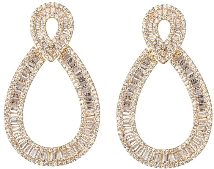 Wedding CZ Statement Drop Earrings