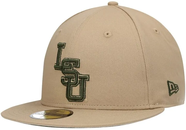 Men's New Era Tan Lsu Tigers Camel & Rifle 59FIFTY Fitted Hat