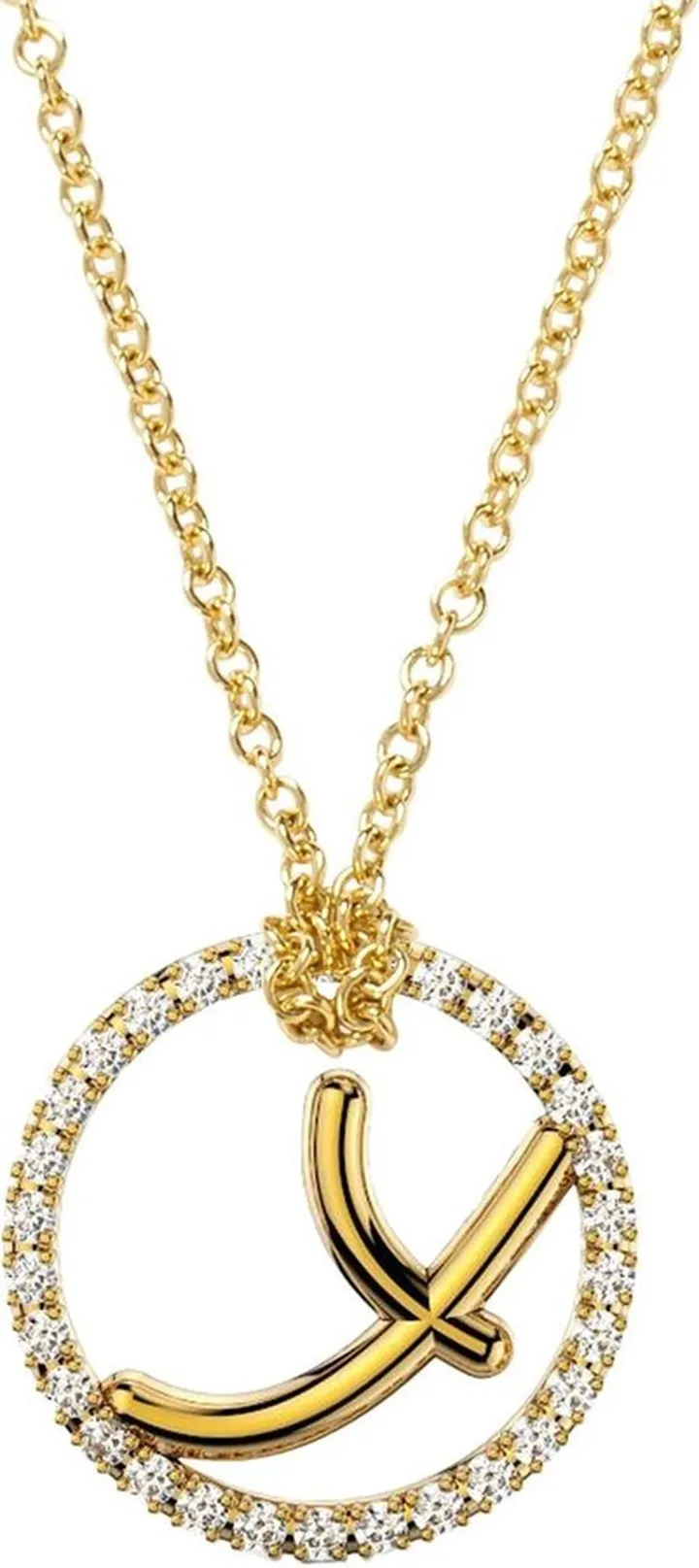 18kt yellow gold Love Letter diamond necklace