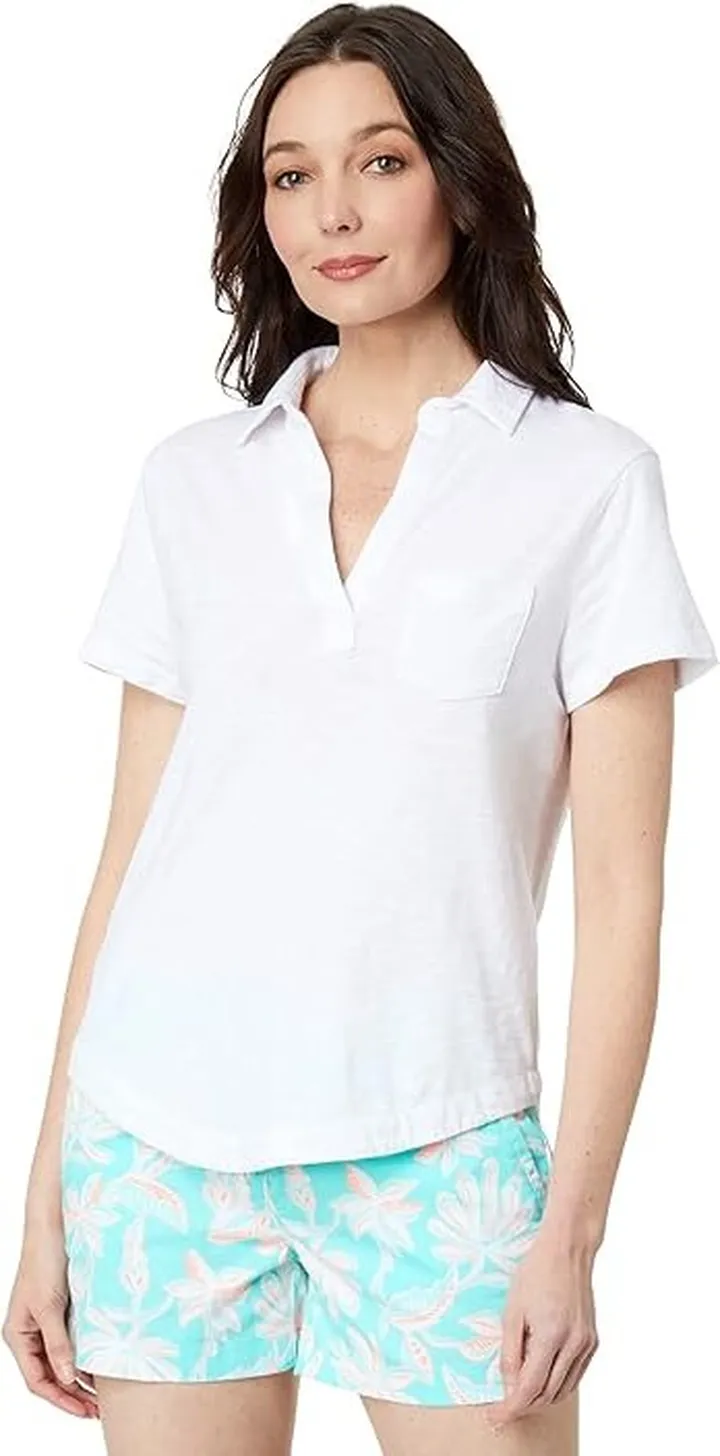 Vineyard Vines Solid Surf Polo (White Cap) Women's Clothing