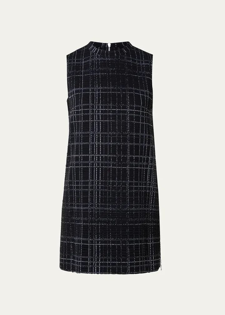 Metallic Silver Check Tunic