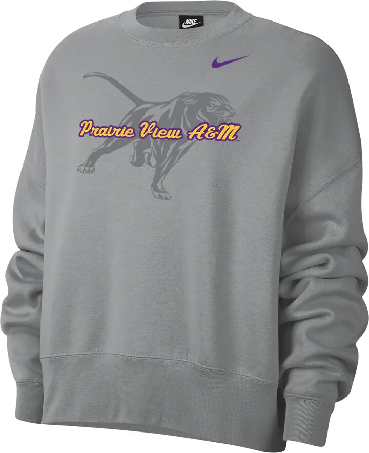 Nike Women's College (Prairie View A&M) Crew-Neck Sweatshirt in Grey