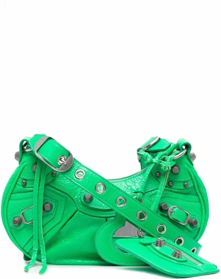 Green Le Cagole XS Leather Shoulder Bag