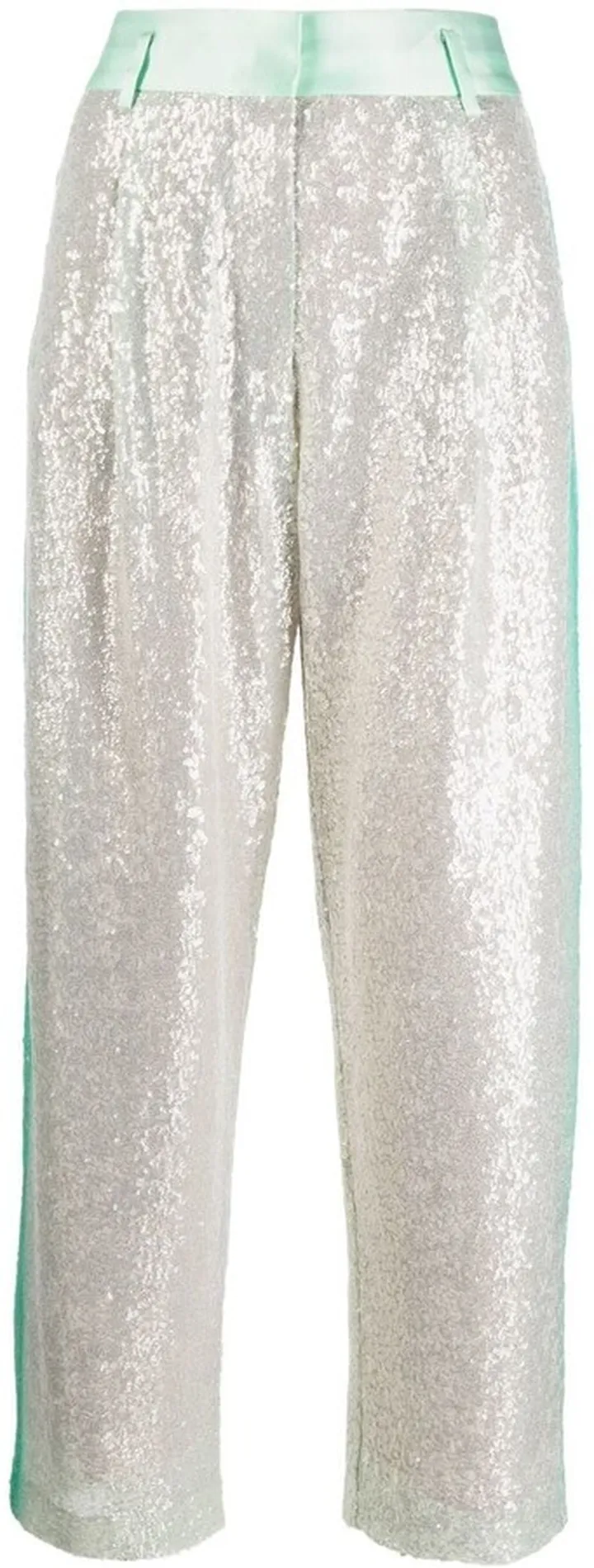 Sequinned High-Waisted Trousers