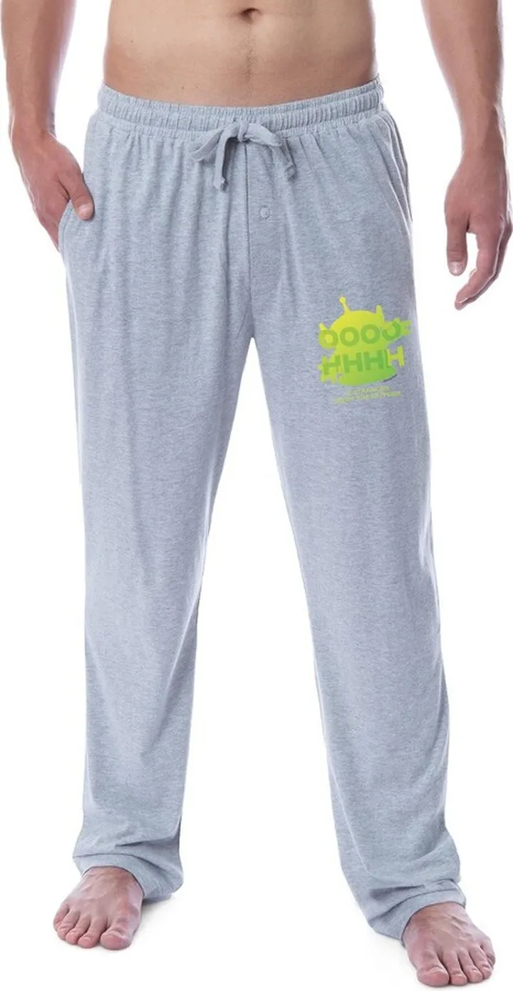 Disney Mens' Toy Story Movie Alien Silhouette Character Sleep Pajama Pants (S) Grey