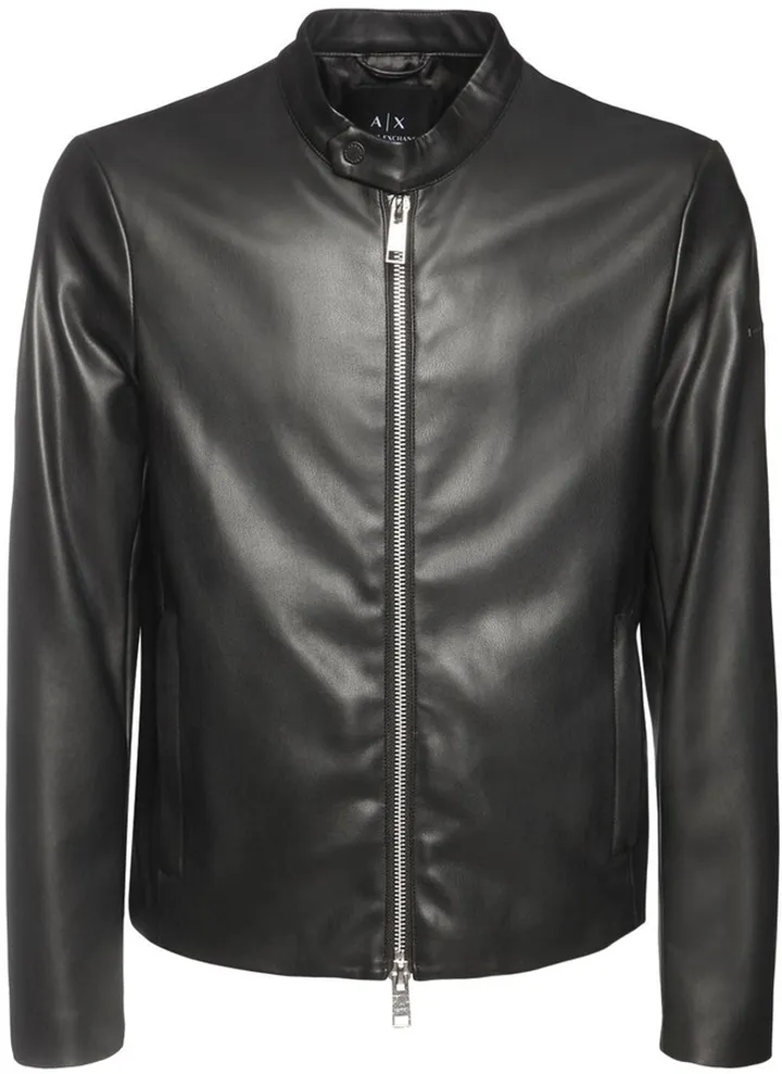 Faux leather biker jacket