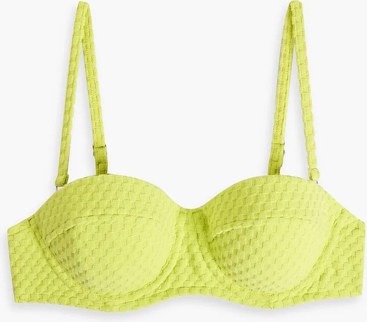 Riviera stretch-jacquard underwired bikini top