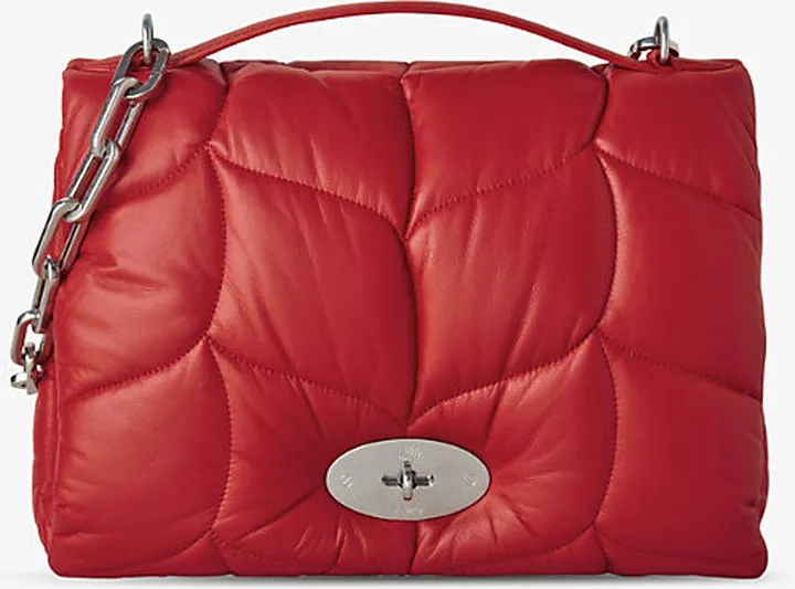 Womens Lancaster Red Little Softie Leather Shoulder bag