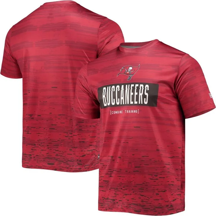 Men's New Era Red Tampa Bay Buccaneers Combine Authentic Sweep T-shirt