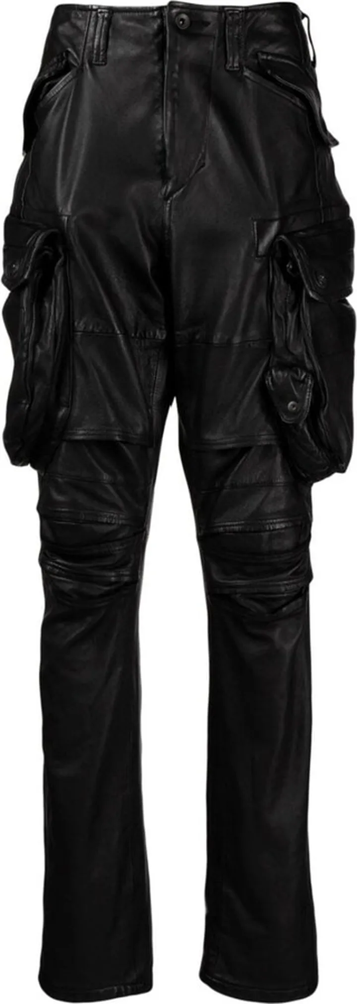 Leather Tapered-Leg Cargo Pants