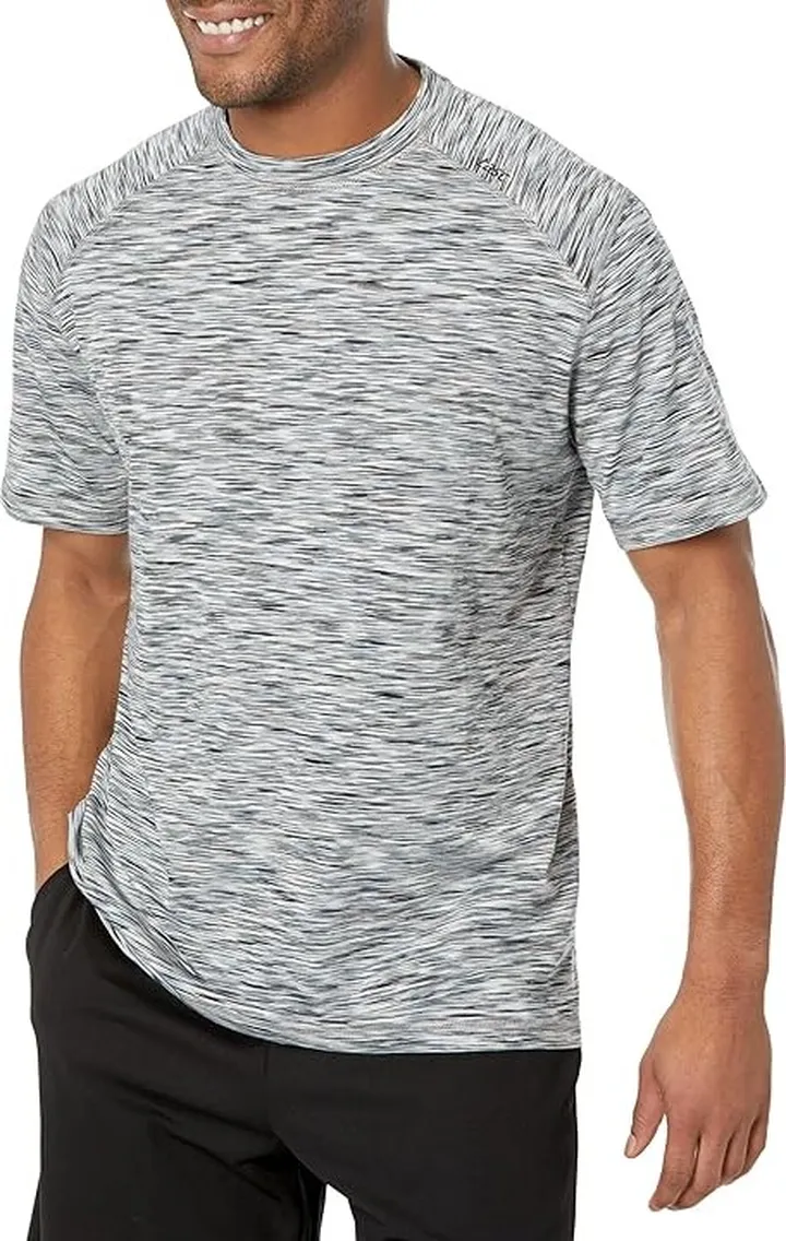 tasc Performance Carrollton Space Dye Short Sleeve Tee (Gray Space Dye) Men's Clothing