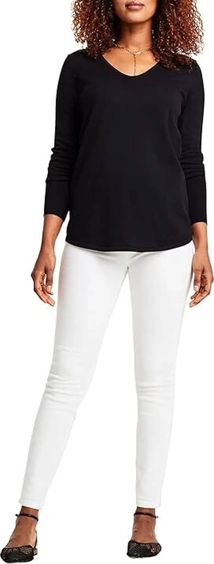 NIC+ZOE Petite Vital V-Neck (Black Onyx) Women's Sweater