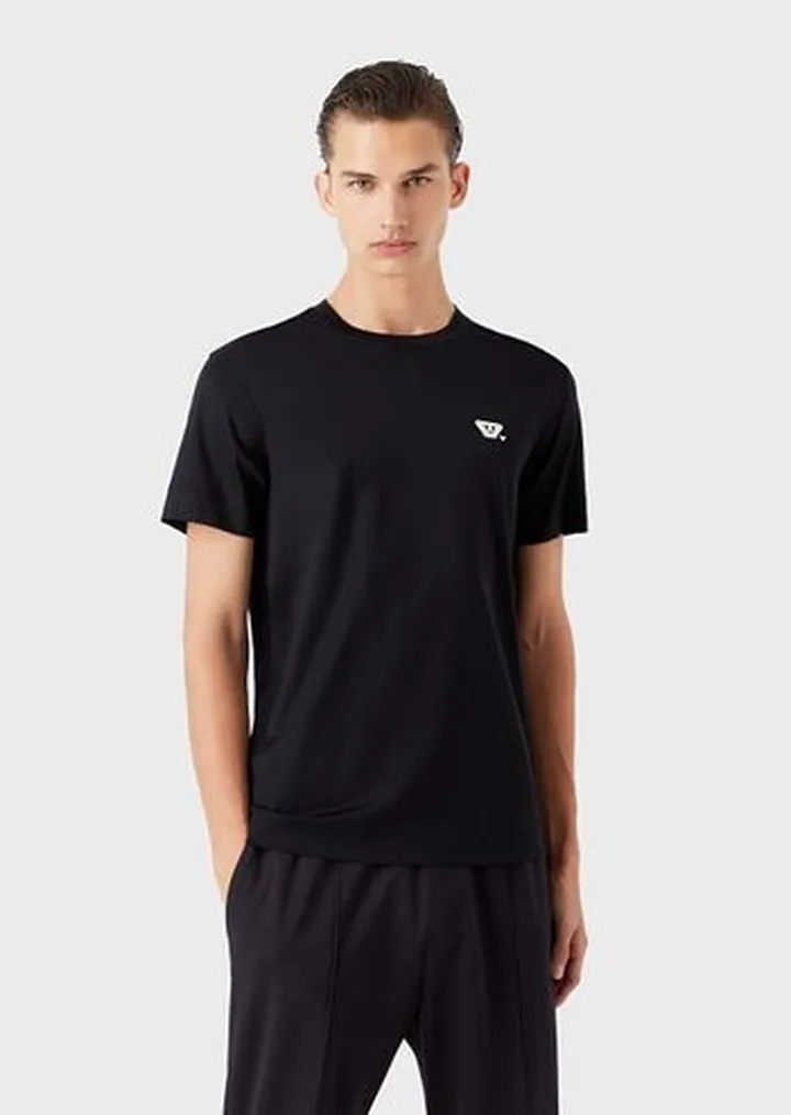 Tencel-blend jersey T-shirt with Emoji patch