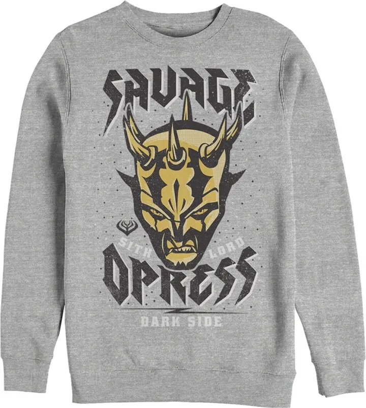 Men's Star Wars: The Clone Wars Savage Opress Dark Side Portrait Sweatshirt - Athletic Heather - Medium